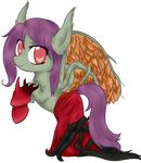  equine female feral friendship_is_magic fuzzy hair horse league_of_legends long_ears mammal morgana my_little_pony pony purple_hair red_eyes sleepymomo smile wings 