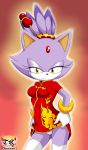  anthro blaze_the_cat bracelet camel_toe chinese_clothing chinese_dress clothed clothing clothing_lift dress dress_lift felid feline female forehead_gem fully_clothed fur gloves hair_tie hairpin hi_res jewelry legwear mammal purple_fur red_background simple_background solo sonic_(series) the_knight thigh_highs underwear upskirt yellow_eyes 
