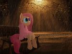  animated apony clothing equine evening female feral fluttershy_(mlp) friendship_is_magic fur green_eyes hair hood horse leaves long_hair looking_up mammal my_little_pony pegasus pink_hair pony rain raindrop raindrops raining solo tree truely_anonymous wet wings yellow_fur 