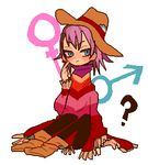  androgynous harvest_moon hat jamie_(harvest_moon) lowres poncho purple_hair short_hair solo 