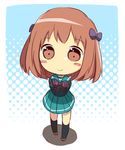  bad_id bad_pixiv_id brown_eyes brown_hair chibi hataraku_maou-sama! lowres nako_(serineko) ribbon sasaki_chiho school_uniform short_twintails solo twintails 