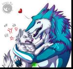  blue_fur breasts canine duo female fur kymimary mammal sergal side_boob silvergrin wolf 