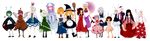  absurdres alice_margatroid boots broom dress fujiwara_no_mokou full_body hakurei_reimu hat highres houraisan_kaguya imperishable_night inaba_tewi izayoi_sakuya kamishirasawa_keine kirisame_marisa konpaku_youmu konpaku_youmu_(ghost) long_hair long_skirt multiple_girls mystia_lorelei pants reisen_udongein_inaba remilia_scarlet s05146 saigyouji_yuyuko shanghai_doll short_hair skirt skirt_set standing sword touhou weapon white_background wriggle_nightbug yagokoro_eirin yakumo_yukari 