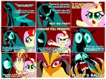  avian beak bird black_body blue_eyes changeling claws comic crossover dialog english_text equine eyes female fluttershy_(mlp) friendship_is_magic fur green_eyes green_hair grin hair hat horn horse mammal my_little_pony nintendo pegasus pidgeot pok&#233;ball pok&#233;mon pok&eacute;ball pok&eacute;mon pony queen_chrysalis_(mlp) rape_face red_eyes talons teeth text tyrranux video_games wings yellow_fur 