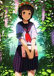  armband black_hair head_wreath jean_popo sakugawa_school_uniform school_uniform serafuku short_hair skirt to_aru_kagaku_no_railgun to_aru_majutsu_no_index uiharu_kazari 