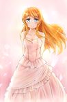  arms_behind_back bare_shoulders blue_eyes breasts dress highres kousaka_kirino long_hair looking_at_viewer medium_breasts ore_no_imouto_ga_konna_ni_kawaii_wake_ga_nai smile solo wedding_dress yakan_(2281101) 