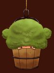  1girl alternate_hairstyle brown_background bucket hiding in_bucket in_container kisume moss onikobe_rin solo touhou wooden_bucket 
