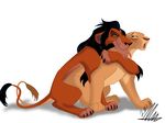  blush disney dksk30 feline female feral feral_on_feral fur green_eyes hair lion male mammal nala open_mouth scar scar_(the_lion_king) sex smile straight the_lion_king 