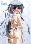  apron ass eyepatch highres infinite_stratos isa_(ni-iro) laura_bodewig looking_at_viewer naked_apron solo 