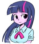  blouse clothing equestria_girls female friendship_is_magic hair human long_hair mammal multi-colored_hair my_little_pony purple_eyes purple_skin shepherd0821 smile solo twilight_sparkle_(eg) 