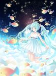  cloud constellation dress dy_(372127010) fish halo hatsune_miku long_hair solo star_(sky) twintails very_long_hair vocaloid wings 