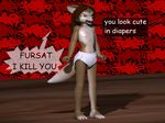  3d canine cub diaper female fursat wolf young 