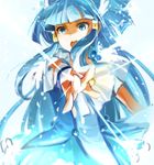  aoki_reika blue blue_eyes blue_hair blue_skirt choker cure_beauty hair_tubes head_wings kazhi long_hair magical_girl open_mouth precure skirt smile_precure! snow solo tiara wrist_cuffs 