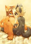  anthro blue_eyes brown_eyes brown_hair canine cat cub duo feline frottage fur gay girly grey_fur hair hi_res kemoisumi male mammal masturbation penis precum sumi uncut white_hair wolf young 