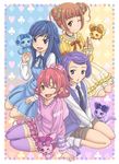  :d ;) ;d aida_mana blue_eyes blue_hair blush bow brown_eyes brown_hair club_(shape) davi_(dokidoki!_precure) diamond_(shape) dokidoki!_precure flipped_hair gig99 half_updo heart hishikawa_rikka kenzaki_makoto multiple_girls no_legwear one_eye_closed open_mouth orange_hair pink_bow pink_eyes pink_hair precure purple_eyes purple_hair rakeru_(dokidoki!_precure) rance_(dokidoki!_precure) sharuru_(dokidoki!_precure) sitting smile spade_(shape) thighhighs wariza yotsuba_alice 