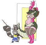  alexis alligator boots bucket chubby corset day_off elbow_gloves female fishing_rod gloves high_heels invalid_color invalid_tag male mammal raccoon reptile rubber_gloves scalie size_difference translucent transparent_clothing wide_hips zach 