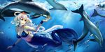  animal bikini_top dolphin fish jiaoshouwen luo_tianyi mermaid necklace underwater vocaloid 