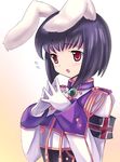  animal_ears bad_id bad_pixiv_id black_hair bob_cut bunny_ears chiester556 chiester_sisters red_eyes solo steepled_fingers teu_(navy) umineko_no_naku_koro_ni uniform 