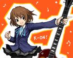  guitar hirasawa_yui instrument k-on! kara_(color) pantyhose school_uniform solo 
