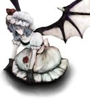  bad_id bad_pixiv_id bat_wings black_gloves full_body gloves kashii looking_at_viewer puffy_short_sleeves puffy_sleeves remilia_scarlet short_hair short_sleeves silver_hair simple_background solo spikes touhou white_background wings 