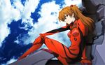  arm_support bangs blue_eyes bodysuit bracer breasts brown_hair closed_mouth cloud cockpit day evangelion:_2.0_you_can_(not)_advance feet_out_of_frame gloves hair_between_eyes hand_on_own_leg hayashi_akemi headgear highres knees_together_feet_apart knees_up light_smile long_hair looking_at_viewer neon_genesis_evangelion number official_art parted_bangs pilot_suit plugsuit rebuild_of_evangelion red_bodysuit shikinami_asuka_langley sideways_glance sitting sky small_breasts smile solo souryuu_asuka_langley turtleneck wallpaper widescreen 
