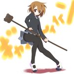  broom hirasawa_yui k-on! pantyhose school_uniform shoes solo sora_to_umi uwabaki 