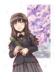  amagami black_hair blazer cherry_blossoms graduation hairband jacket morishima_haruka smile solo tamago_(yotsumi_works) 