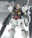  3d aeug beam_rifle character_name commentary_request derivative_work energy_gun english_text gassan_(7nan8ku) gradient_background green_eyes gundam gundam_mk_ii highres holding holding_weapon machinery mecha mecha_focus mobile_suit no_humans realistic redesign robot roundel science_fiction shield v-fin weapon zeta_gundam 