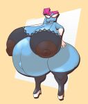 belly big_belly big_breasts black_bra black_clothing black_underwear bored bra breasts clothing female hi_res huge_belly huge_breasts humanoid hyper hyper_belly hyper_breasts mario_bros nastasia nintendo paper_mario softimp solo thick_thighs underwear vore