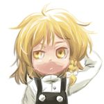  bad_id bad_pixiv_id blonde_hair braid face hachi_(8bit_canvas) hand_behind_head kirisame_marisa looking_away no_hat no_headwear sketch solo touhou yellow_eyes younger 