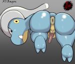 animal_genitalia anus bagon balls big_butt biped bipedal_feral blue_body butt darkened_genitalia digital_media_(artwork) dragon erection feet feral generation_3_pokemon genitals hi_res looking_at_viewer looking_back male mythological_creature mythological_scalie mythology nintendo on_model penis pokemon pokemon_(species) presenting puffy_anus rapistwerewolf rear_view scalie simple_background small_balls soles solo thick_thighs toes