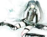  boots bug butterfly d.gray-man insect lenalee_lee miyake_achi short_shorts shorts solo twintails 