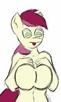  anthro anthrofied big_breasts breasts equine female friendship_is_magic green_eyes hair horse long_hair looking_at_viewer mammal my_little_pony nude plain_background pony rose_(mlp) rose_luck roseluck smile tongue wingston 