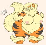  arcanine breasts canine cappuccino chubby female looking_at_viewer mammal nintendo overweight pok&#233;mon pok&eacute;mon thick_thighs video_games wide_hips wide_thighs 