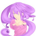  :3 amatlas bangs blush ditto dress ears fingers gen_1_pokemon goo_girl hair_over_one_eye hands highres monster_girl personification pinafore_dress pokemon purple_hair simple_background slime solo transformation white_background 