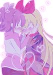  aida_mana aikawa_ruru blonde_hair blush closed_eyes couple dokidoki!_precure hairband hands_on_another's_cheeks hands_on_another's_face heart long_hair multiple_girls pink_hair precure red_ribbon regina_(dokidoki!_precure) ribbon short_hair simple_background smile tears white_background yuri 