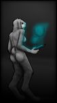  breasts butt female hologram lagomorph liquidrabbit mammal n7 nude rabbit side_boob simple_background solo 