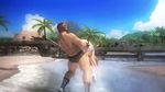  1boy 1girl 3d animated animated_gif bass_armstrong beach blonde_hair dead_or_alive dead_or_alive_5 lowres miniskirt ninja_gaiden nurse ocean ponytail rachel rachel_(ninja_gaiden) ryona shirtless skirt tecmo 