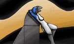 bird blue_jay breasts female leaning liquidrabbit lying on_back reclining simple_background solo tanya 