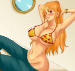  breasts curvy earrings highres huge_breasts jewelry momo_765 mound_of_venus nami nami_(one_piece) one_piece 