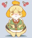  anthro blush canine chubby dog female isabelle_(animal_crossing) jimman mammal nintendo video_games 