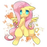  2013 blue_eyes blush equine female feral fluttershy_(mlp) friendship_is_magic hair horse looking_at_viewer my_little_pony pegasus pink_hair plain_background pony solo spread_legs spread_wings spreading white_background wings yellow_fur れもこ 