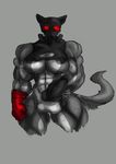  abs balls biceps big_breasts breasts cat dickgirl feline gas_mask gloves grey_background intersex invalid_tag looking_at_viewer mammal mask muscles muscular_intersex nipples penis plain_background red_eyes short_shirt sir.oni_(artist) under_boob 