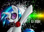  4:3 abstract_background blue_hair english_text equine eyewear female feral friendship_is_magic glasses hair headphones horn horse kakashischika mammal muscial_note musical_note my_little_pony pony red_eyes solo sparkles sunglasses text unicorn vinyl_scratch_(mlp) wallpaper 
