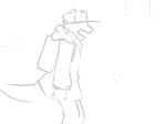  animated anon anthro black_and_white clothing goosebumps hat human human_to_anthro lizard male mammal monochrome reptile scalie spinater transformation 