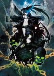  arm_cannon black_gold_saw black_rock_shooter black_rock_shooter_(character) cannon chain dead_master huke king_saw multiple_girls scythe skull star strength_(black_rock_shooter) sword weapon 