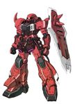  gundam gundam_seed gundam_seed_destiny kuramochi_kyouryuu mecha no_humans science_fiction simple_background solo white_background zaku zaku_warrior zaku_warrior_lunamaria_custom 