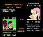  edit english_text equine female feral fluttershy_(mlp) friendship_is_magic green_eyes hair horse male mammal my_little_pony nintendo pegasus pink_hair pony punch_out screencap text unknown_artist video_games wings 