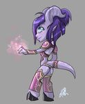  chibi clothed clothing cute draenei female hair hooves horn liea magic pointy_ears purple_hair purple_skin skimpy solo video_games warcraft 