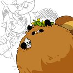  :3 animal_ears futatsuiwa_mamizou futatsuiwa_mamizou_(tanuki) glasses gourd leaf leaf_on_head pince-nez raccoon_ears raccoon_tail seki_(red_shine) tail tanuki touhou 